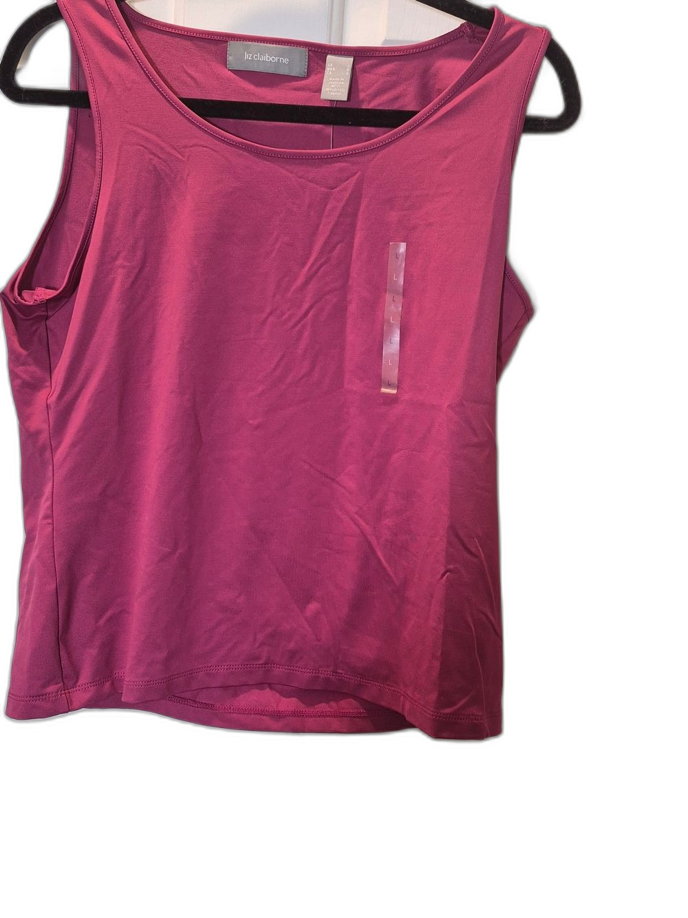 Liz Claiborne Sleeveless Tank Top - Hot Pink